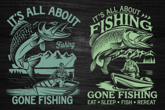 Bass Fishing Monogram SVG: Graphics & T-Shirt Designs