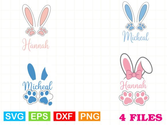Bunny Name Frame SVG Monogram: Graphics for T-Shirt Designs