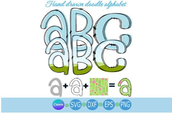 Doodle Letters Lower Case Svg Canva for Graphics & T-Shirt Designs